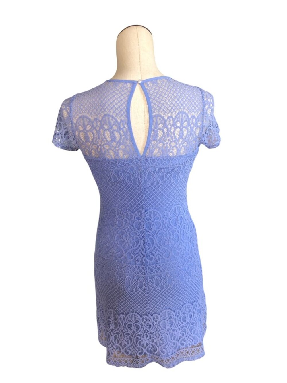 Holister Dress Womens S Fit Flare Lace Keyhole Back Crisscross Front Periwinkle - Picture 4 of 11